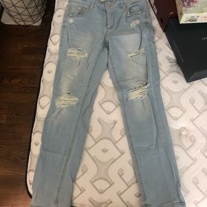 Distressed, Faded Jeans